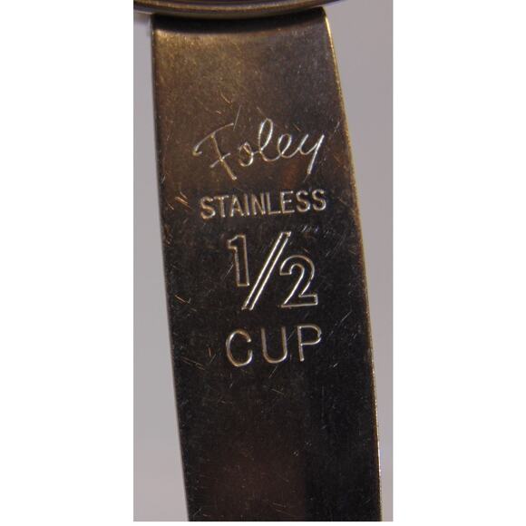 6 Piece Baking Measuring Set Aluminum Stainless Foley Cups Graduated 4 Spoon VTG - Picture 8 of 9